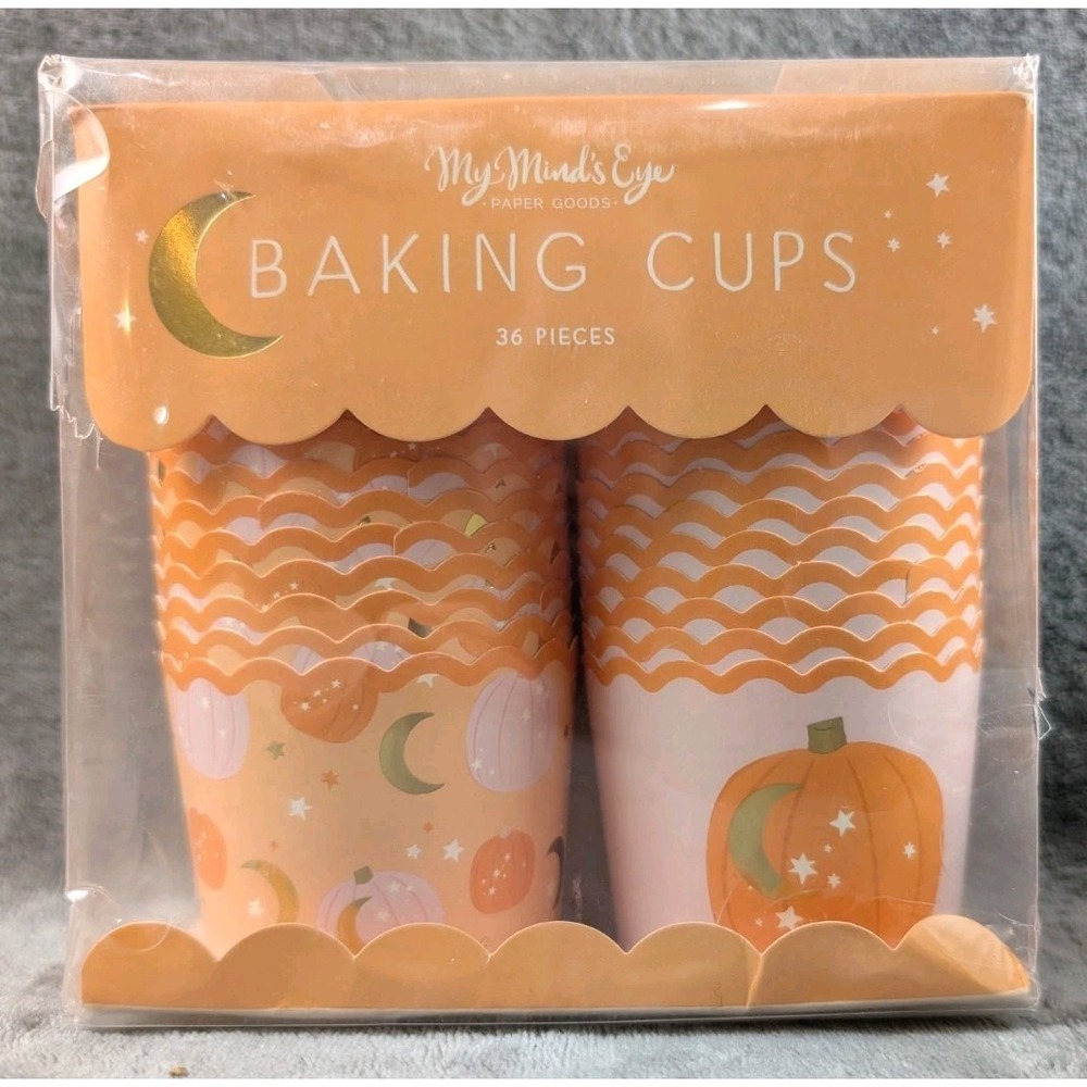 My Mind's Eye Halloween Pumpkin Baking Cups 36ct – Cupcake Muffin Liners Fall...